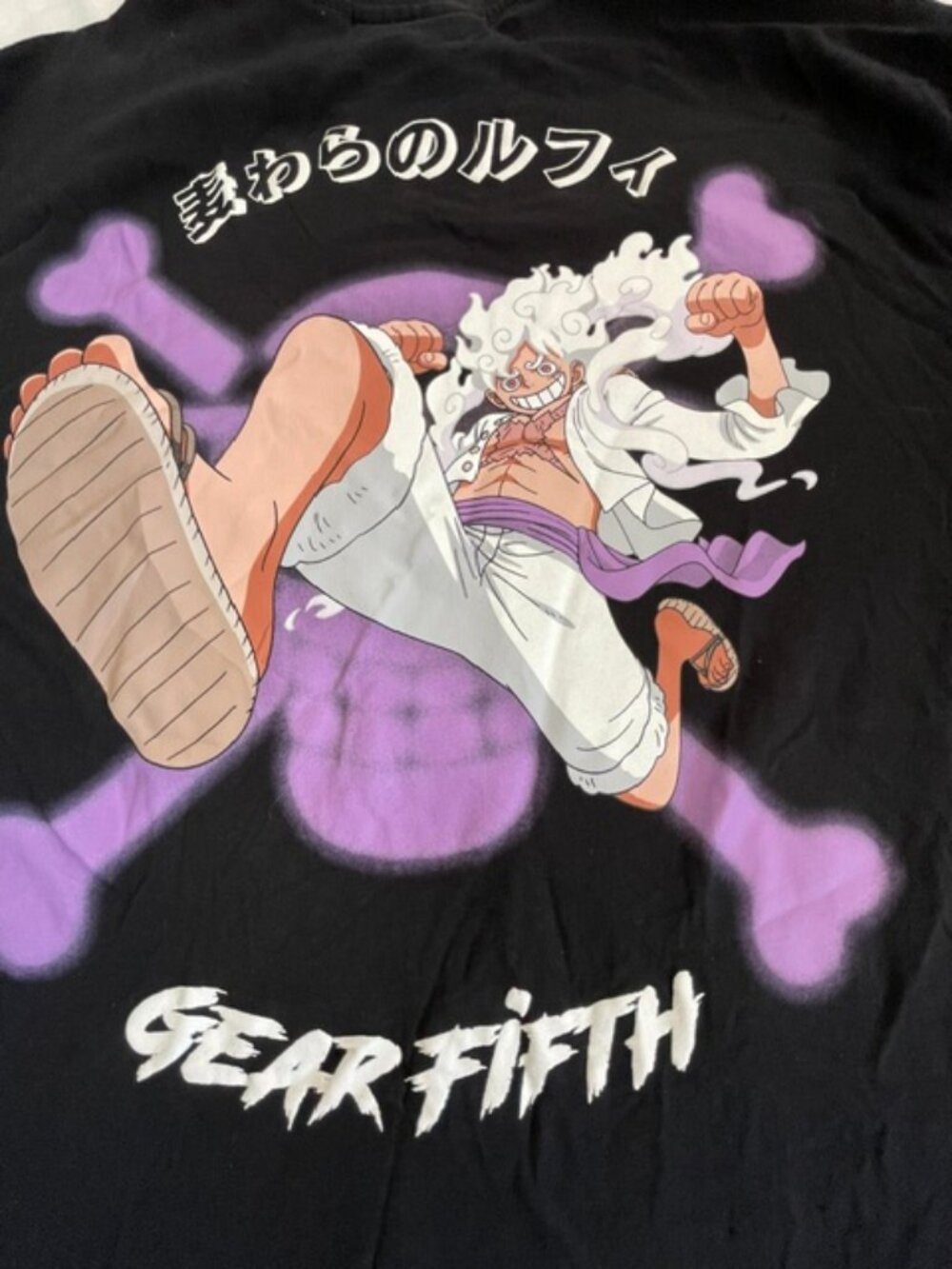 Primark Men’s One Piece Luffy Gear 5 Graphic T-Shirt, Black, Size M - Picture 4 of 11